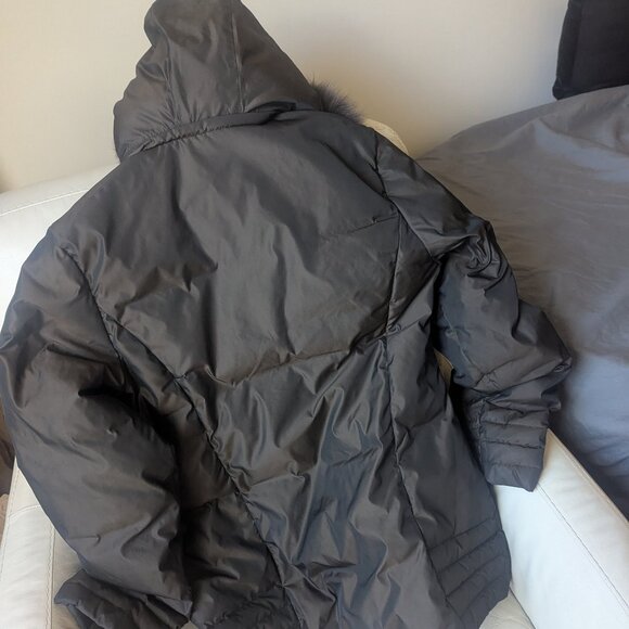 Moncler Parka Coat size 3 Fox Fur Trim Hood Real Fur - Picture 2 of 14